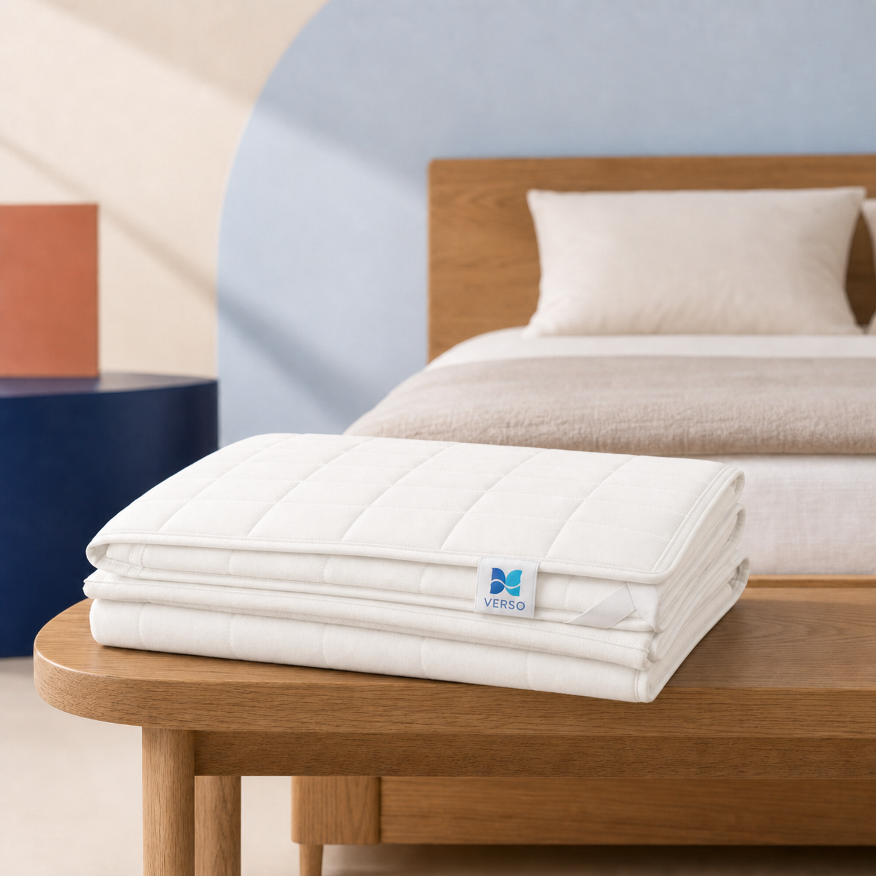 Protège-matelas plié — Blanc