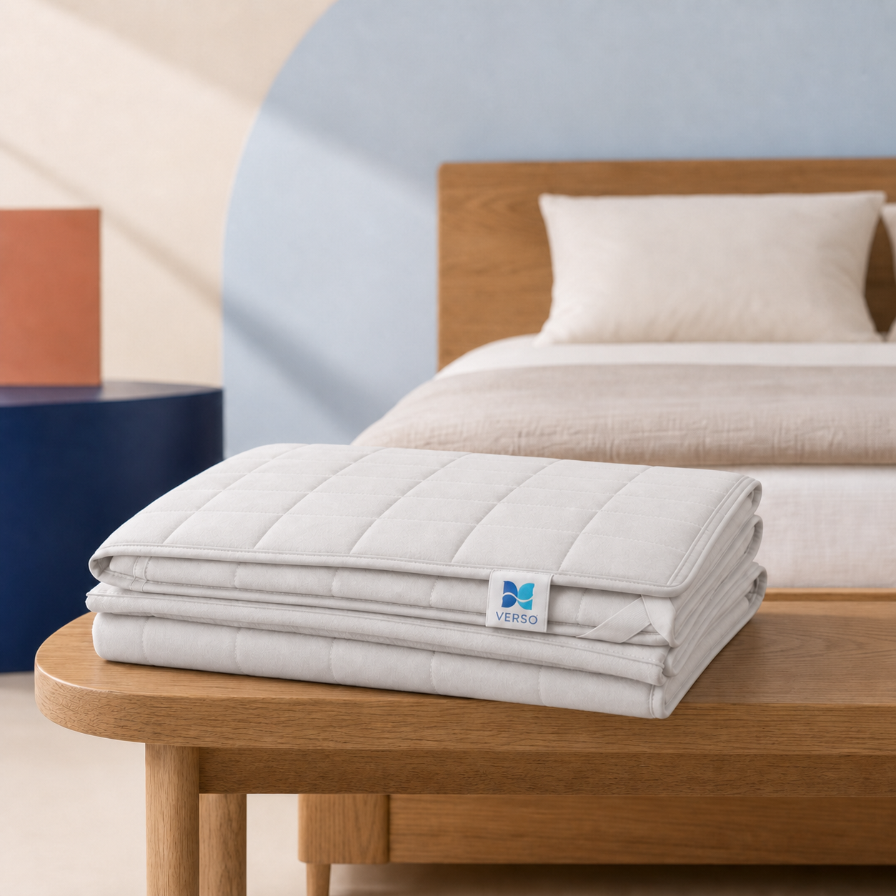 Protège-matelas plié — Gris clair