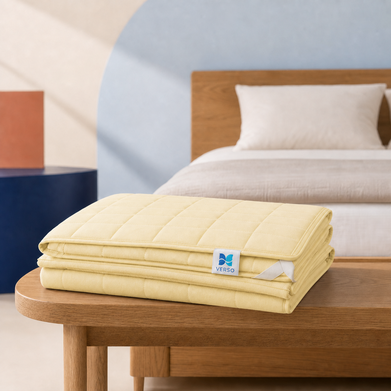 Protège-matelas plié — Jaune pâle