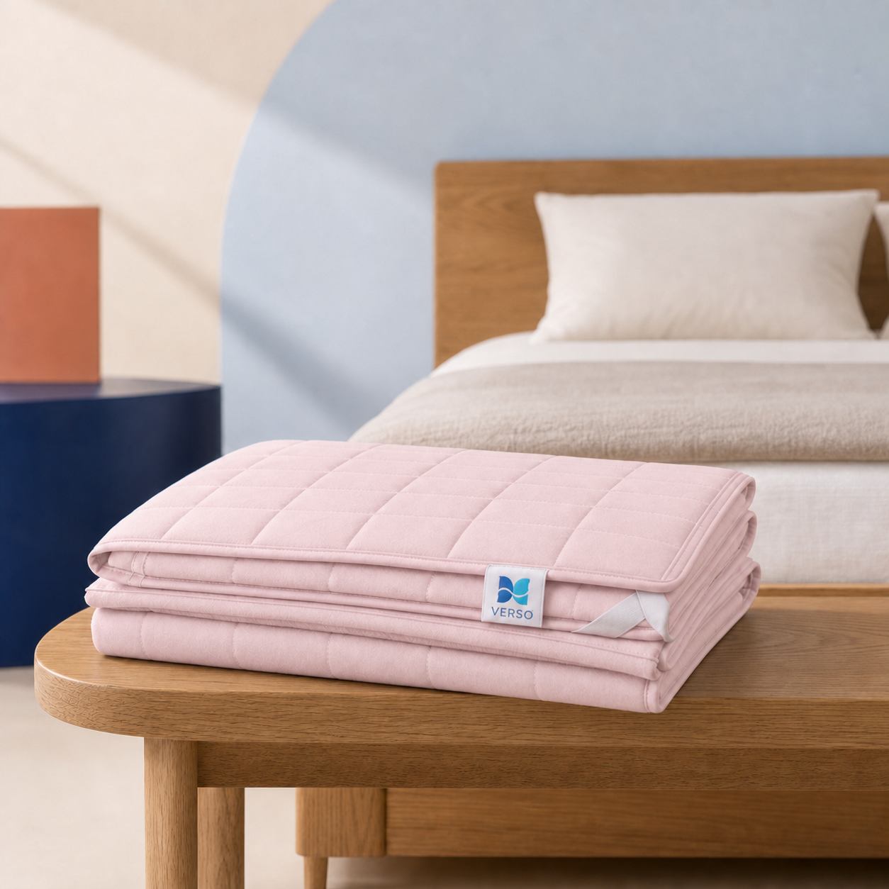 Protège-matelas plié — Rose poudré