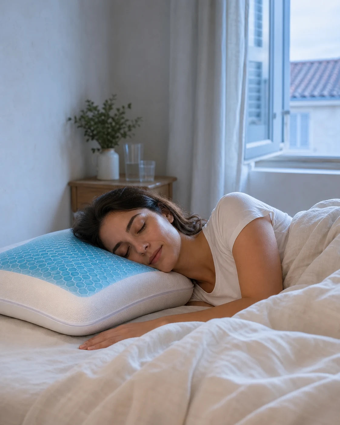 Dormeuse installée sur l oreiller Verso dans une chambre claire